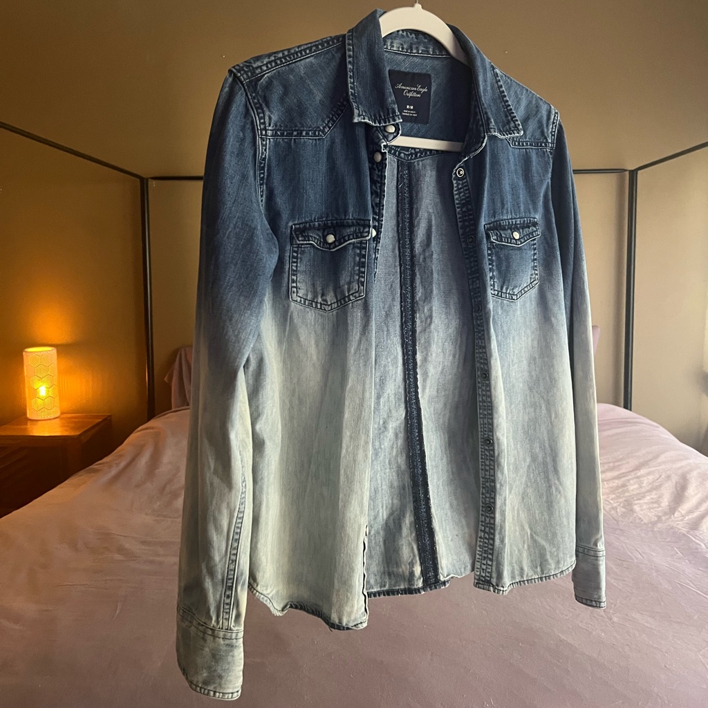 Cute Denim Shirt Can Be Used As A Jacket Or Worn As A Shirt Slim Medium